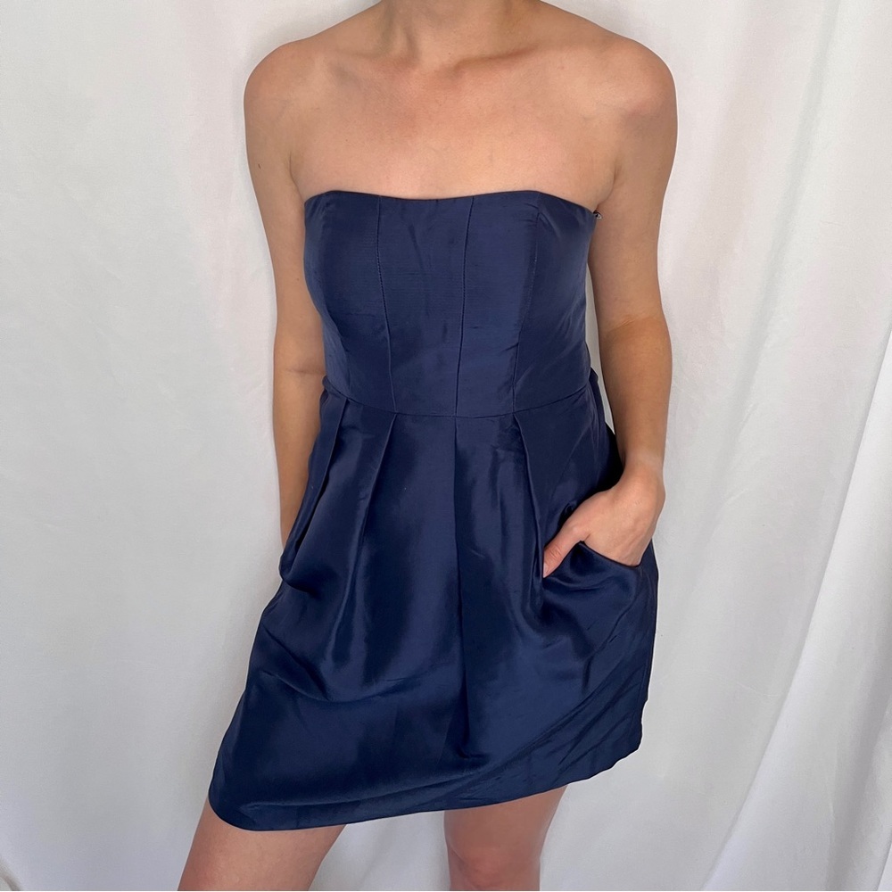 Jenny Yoo 100% Silk Strapless Cocktail Dress